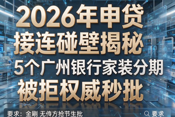 2026年申贷接连碰壁揭秘5个广州银行家装分期被拒权威秒批！