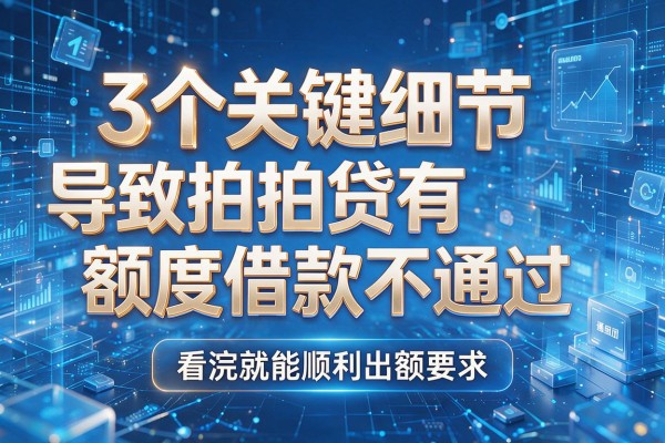 3个关键细节导致拍拍贷有额度借款不通过，看完就能顺利出额！