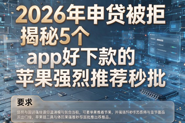 2026年申贷被拒揭秘5个好下款的app苹果强烈推荐秒批!