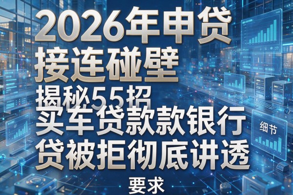 2026年申贷接连碰壁揭秘5招买车贷款银行贷被拒彻底讲透!