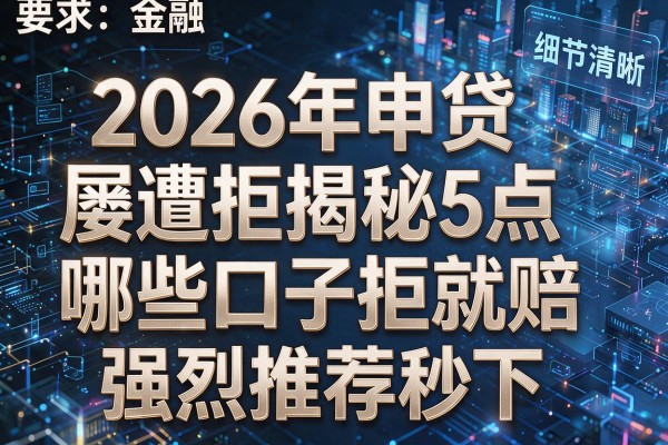 2026年申贷屡遭拒揭秘5点哪些口子拒就赔强烈推荐秒下!