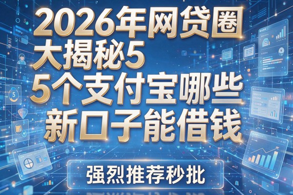 2026年网贷圈大揭秘5个支付宝哪些新口子能借钱强烈推荐秒批!