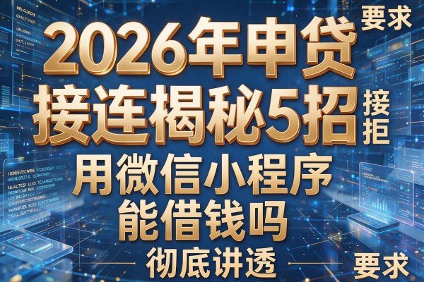2026年申贷接连被拒揭秘5招用微信小程序能借钱吗彻底讲透!