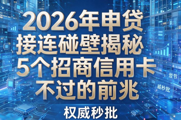 2026年申贷接连碰壁揭秘5个招商信用卡不过的前兆权威秒批！