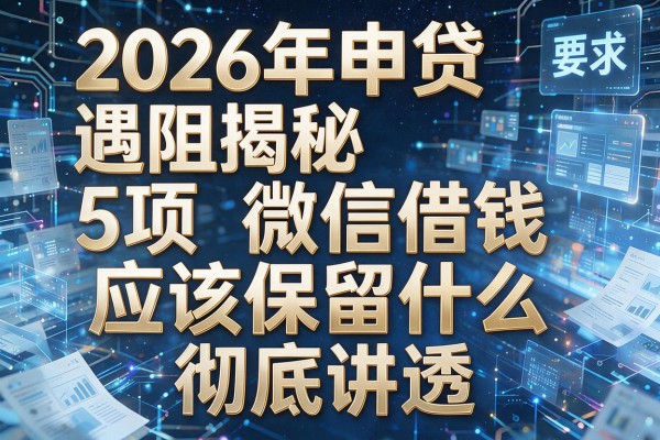 2026年申贷遇阻揭秘5项微信借钱应该保留什么彻底讲透!