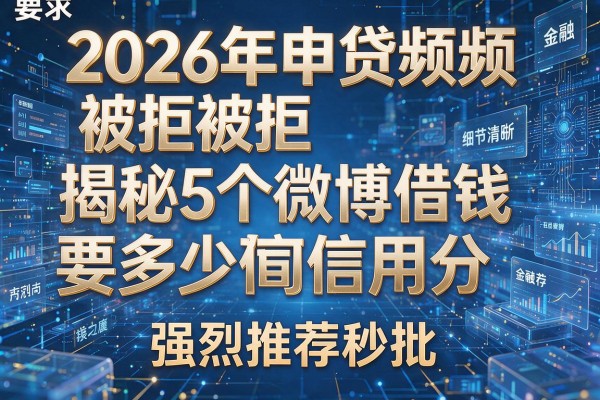 2026年申贷频频被拒揭秘5个微博借钱要多少信用分强烈推荐秒批!