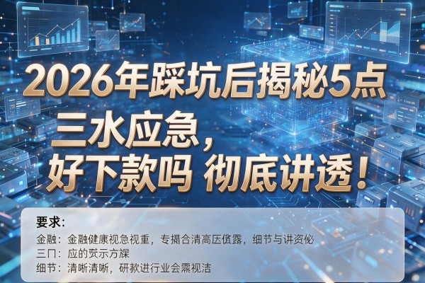 2026年踩坑后揭秘5点三水应急好下款吗彻底讲透!