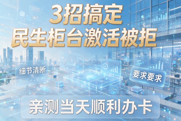 3招搞定民生柜台激活被拒,亲测当天顺利办卡!