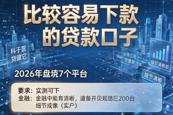 比较容易下款的贷款口子 2026年盘点7个平台 实测可下!