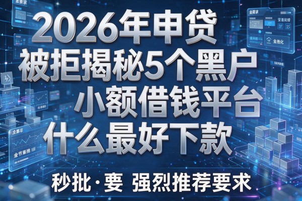 2026年申贷被拒揭秘5个黑户小额借钱平台什么最好下款强烈推荐秒批!