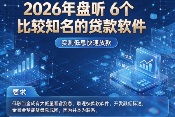 2026年盘点6个比较知名的贷款软件,实测低息快速放款!