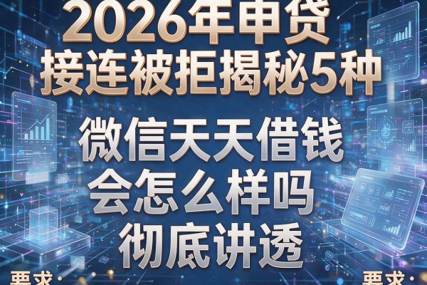 2026年申贷接连被拒揭秘5种微信天天借钱会怎么样吗彻底讲透!