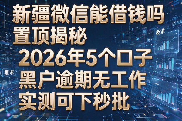 新疆微信能借钱吗置顶揭秘2026年5个口子 黑户逾期无工作实测可下秒批！