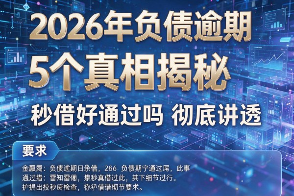 2026年负债逾期5个真相揭秘秒借好通过吗彻底讲透!