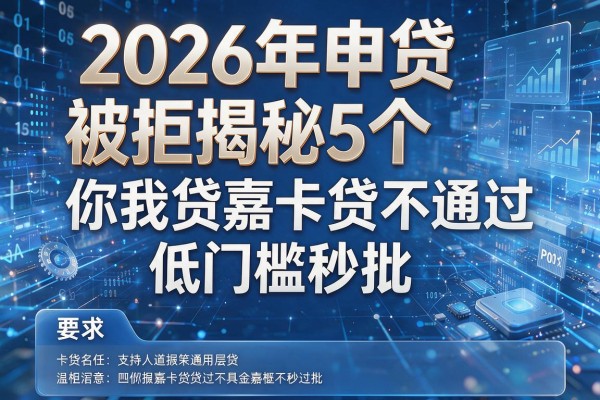 2026年申贷被拒揭秘5个你我贷嘉卡贷不通过低门槛秒批!