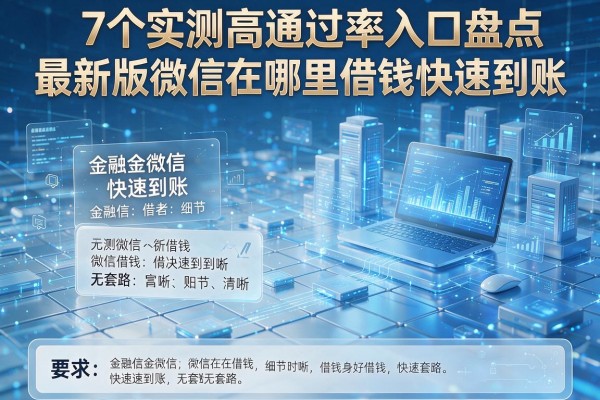 7个实测高通过率入口盘点最新版微信在哪里借钱快速到账无套路！