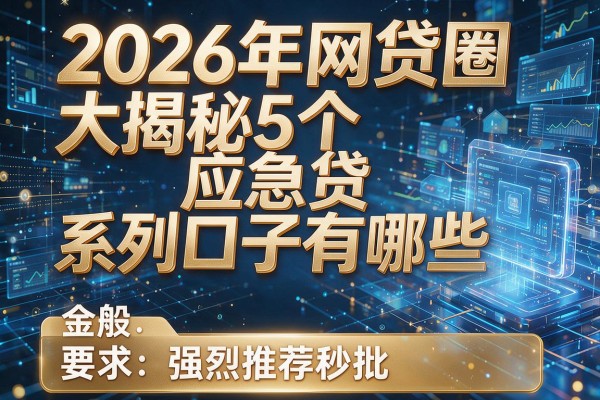 2026年网贷圈大揭秘5个应急贷系列口子有哪些强烈推荐秒批！