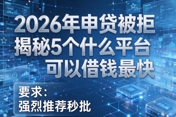 2026年申贷被拒揭秘5个什么平台可以借钱最快强烈推荐秒批!