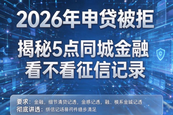 2026年申贷被拒揭秘5点同城金融看不看征信记录彻底讲透!