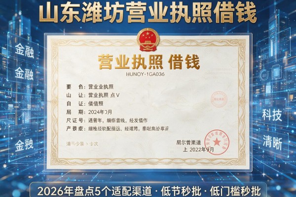 山东潍坊营业执照借钱 2026年盘点5个适配渠道 低门槛秒批!