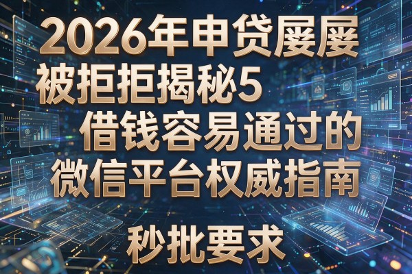 2026年申贷屡屡被拒揭秘5借钱容易通过的微信平台权威指南秒批！