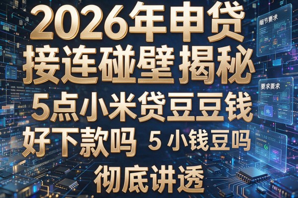 2026年申贷接连碰壁揭秘5点小米贷豆豆钱好下款吗彻底讲透！
