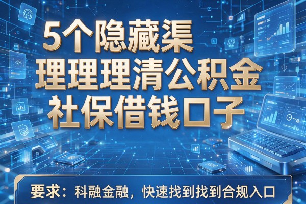 5个隐藏渠道理清公积金社保借钱口子,快速找到合规入口!