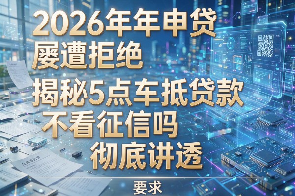 2026年申贷屡遭拒绝揭秘5点车抵贷款不看征信吗彻底讲透！