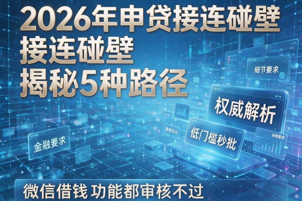 2026年申贷接连碰壁揭秘5种路径微信借钱功能都审核不过权威解析低门槛秒批!