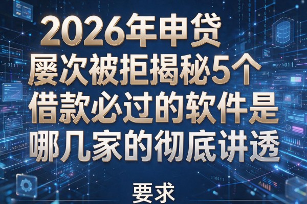2026年申贷屡次被拒揭秘5个借款必过的软件是哪几家的彻底讲透!