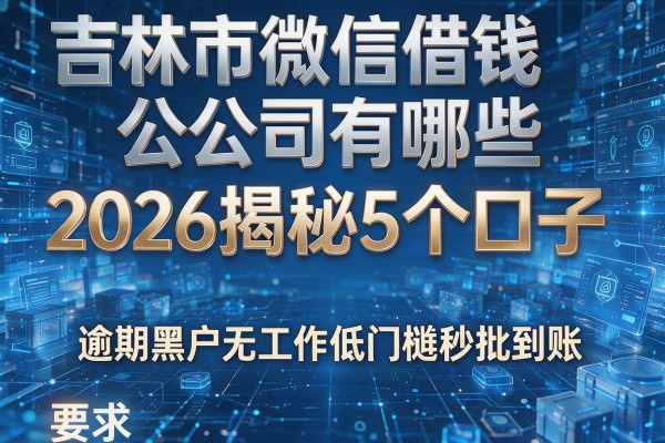 吉林市微信借钱公司有哪些 2026揭秘5个口子 逾期黑户无工作低门槛秒批到账