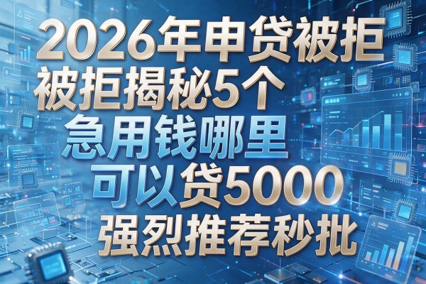 2026年申贷被拒揭秘5个急用钱哪里可以贷5000强烈推荐秒批!