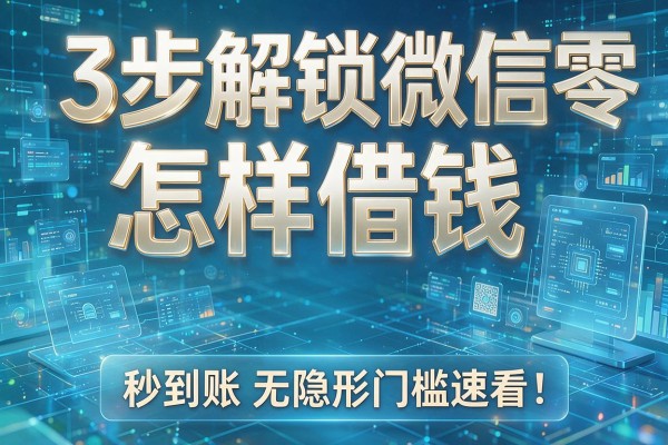 3步解锁微信零钱怎样借钱,秒到账无隐形门槛速看!