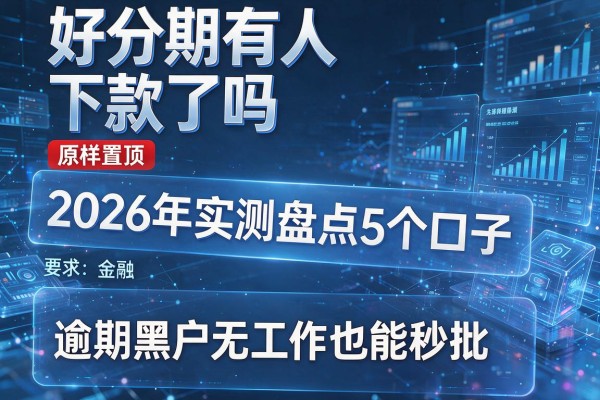 好分期有人下款了吗原样置顶 2026年实测盘点5个口子 逾期黑户无工作也能秒批!