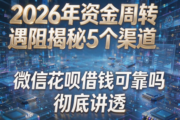 2026年资金周转遇阻揭秘5个渠道微信花呗借钱可靠吗彻底讲透!