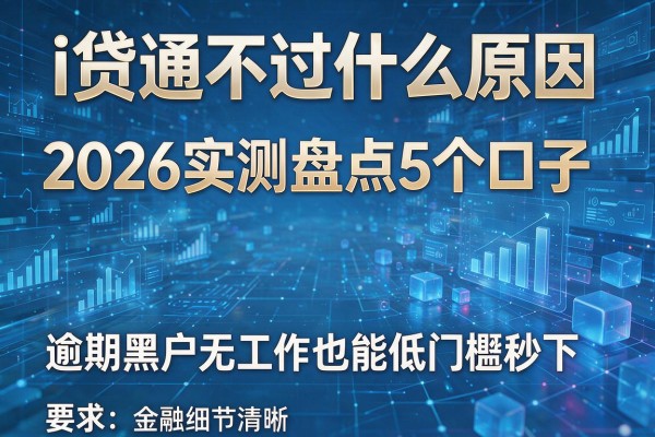 i贷通不过什么原因 2026实测盘点5个口子 逾期黑户无工作也能低门槛秒下！