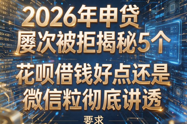 2026年申贷屡次被拒揭秘5个花呗借钱好点还是微信粒彻底讲透!