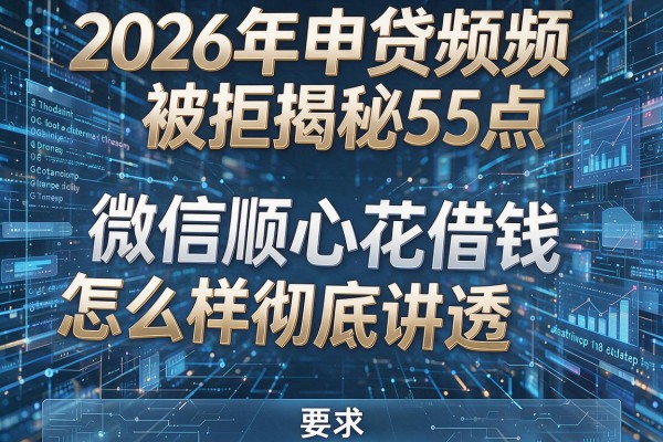 2026年申贷频频被拒揭秘5点微信顺心花借钱怎么样彻底讲透!