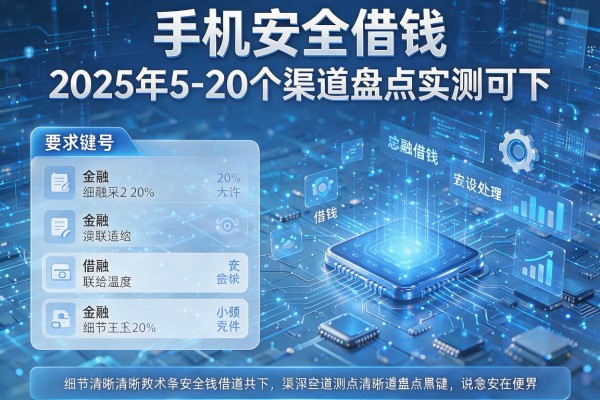 手机安全借钱2025年5-20个渠道盘点实测可下!