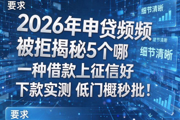 2026年申贷频频被拒揭秘5个哪一种借款上征信好下款实测低门槛秒批!
