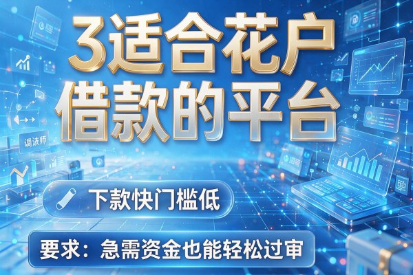 3个适合花户借款的平台,下款快门槛低,急需资金也能轻松过审!