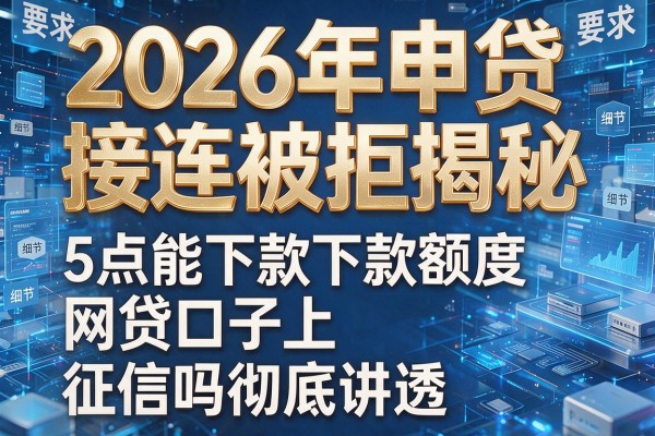 2026年申贷接连被拒揭秘5点能下款额度网贷口子上征信吗彻底讲透!