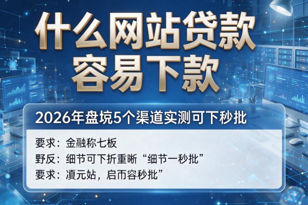 什么网站贷款容易下款 2026年盘点5个渠道实测可下秒批!