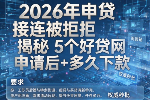 2026年申贷接连被拒揭秘5个好贷网申请后多久下款权威秒批！