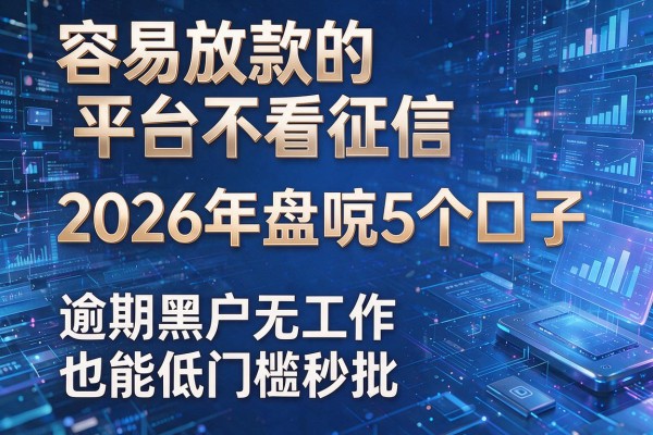 容易放款的平台不看征信 2026年盘点5个口子 逾期黑户无工作也能低门槛秒批