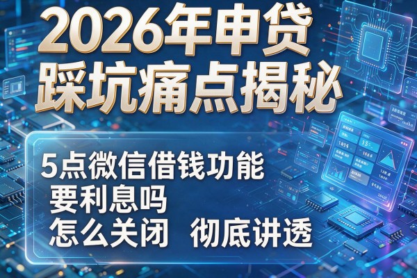 2026年申贷踩坑痛点揭秘5点微信借钱功能要利息吗怎么关闭彻底讲透!