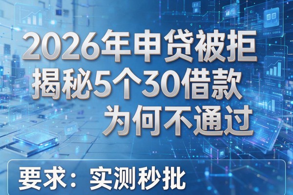 2026年申贷被拒揭秘5个30借款为何不通过实测秒批!