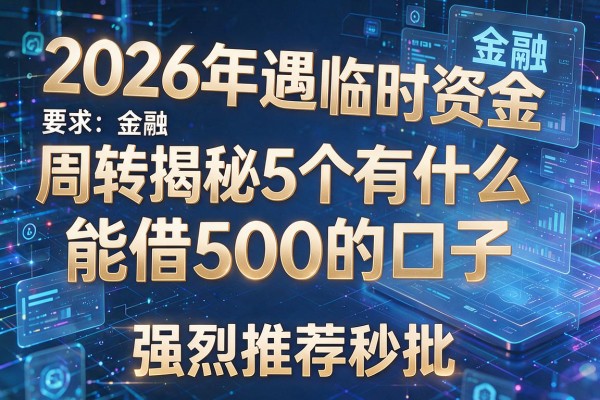 2026年遇临时资金周转揭秘5个有什么能借500的口子强烈推荐秒批！