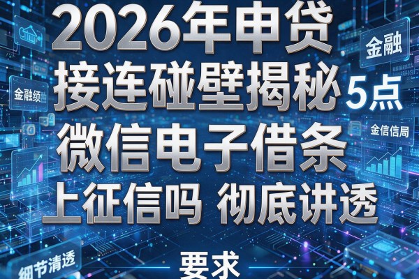 2026年申贷接连碰壁揭秘5点微信电子借条上征信吗彻底讲透!