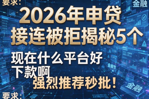 2026年申贷接连被拒揭秘5个现在什么平台好下款啊强烈推荐秒批！